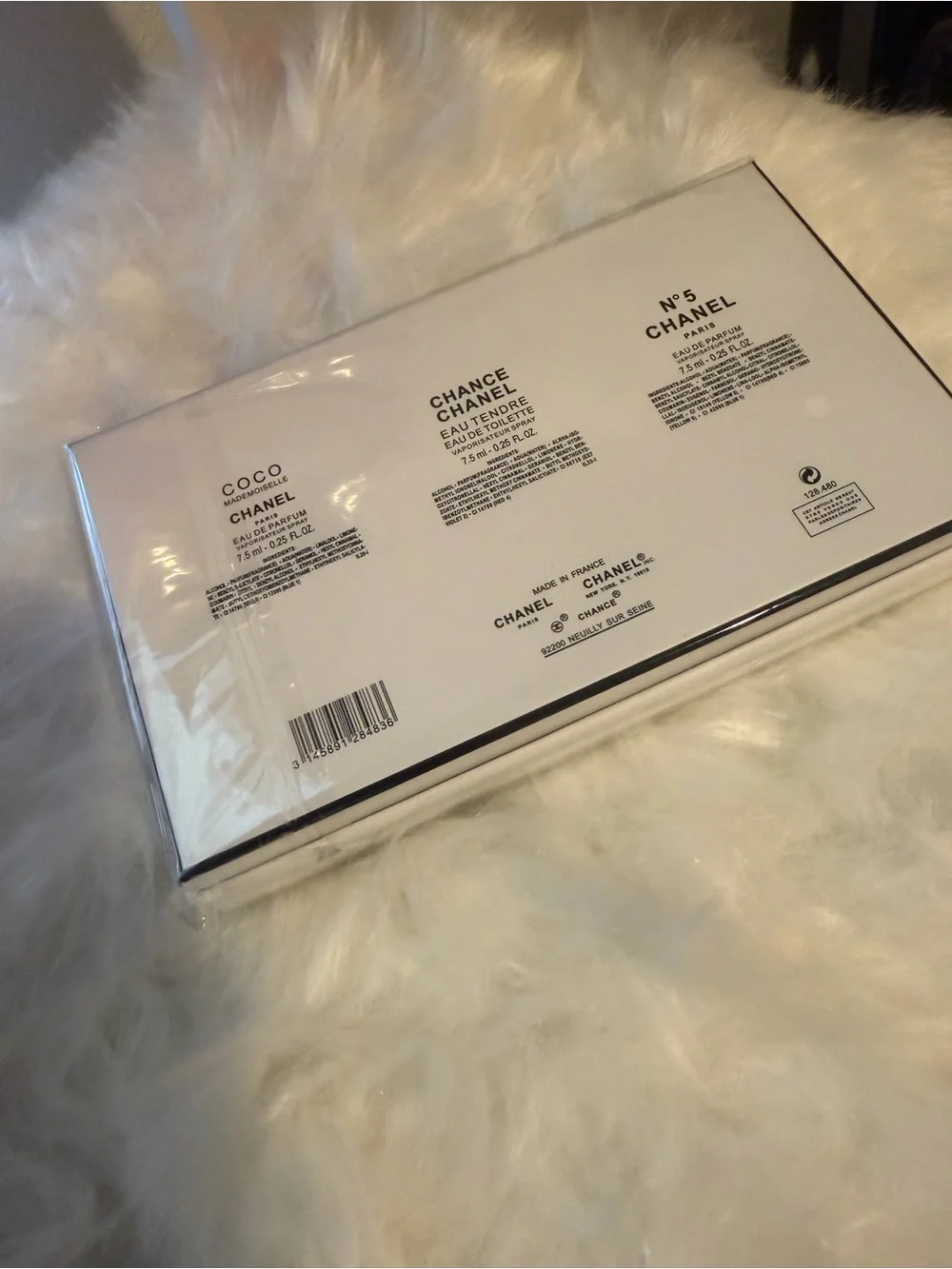 CHANEL White Accessory Box with Black Logo